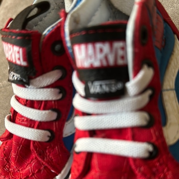 Vans Red High-Top Sneakers with Whimsical Design - Picture 5 of 10